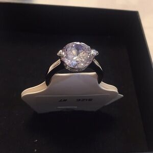 Rhodium Size 7 Cubic Zirconia Ring